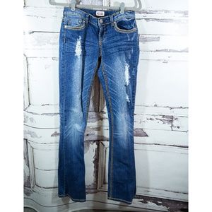Mudd Sz 7 Juniors Jeans DISTRESSED Stretchy